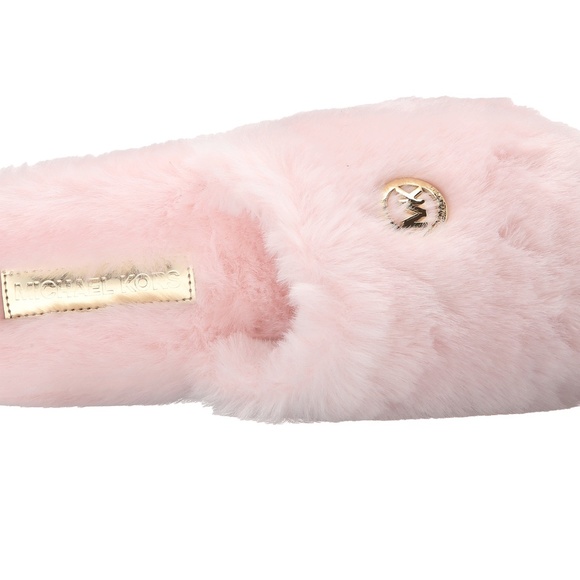 MICHAEL KORS PINK FAUX FUR SLIPPERS - Picture 2 of 3